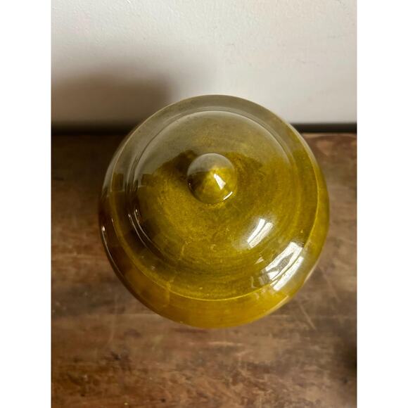 Vintage Haeger Pottery Dark Green Ginger Jar w/ Lid | Art Pottery | Ceramic Urn - Picture 2 of 8